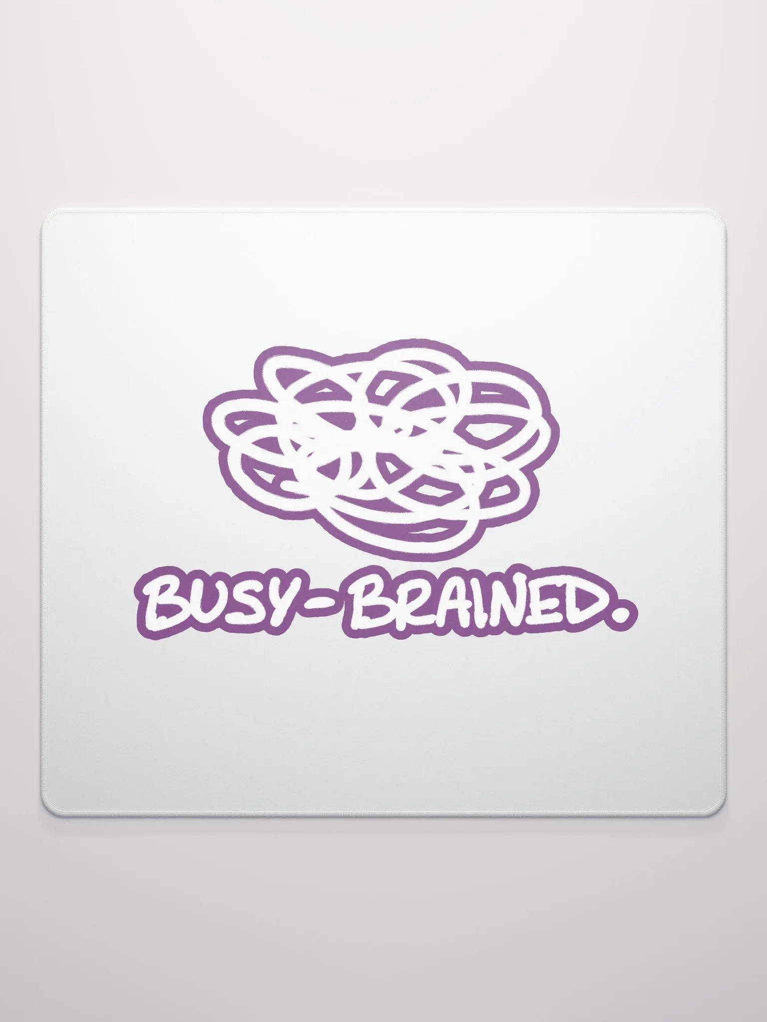 BUSY-BRAINED (lined design, #763D7D) mouse pad product image (2)