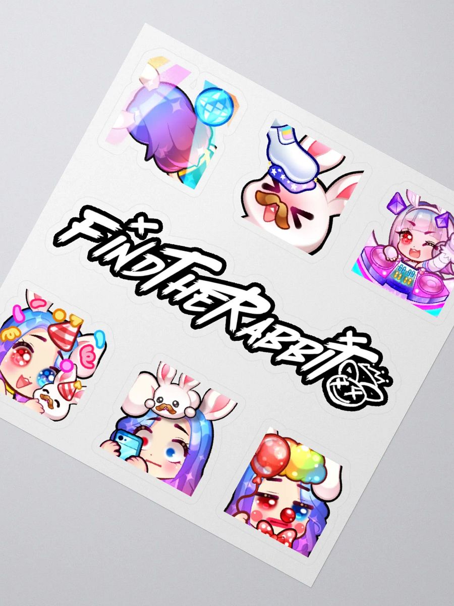 FIND THE RABBIT LOGO + EMOTE KISS-CUT STICKER PACK 2 product image (4)