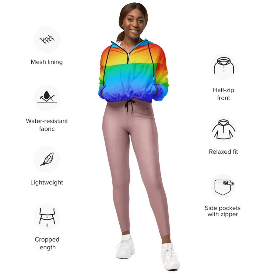 Rainbow Women's Cropped Windbreaker product image (11)