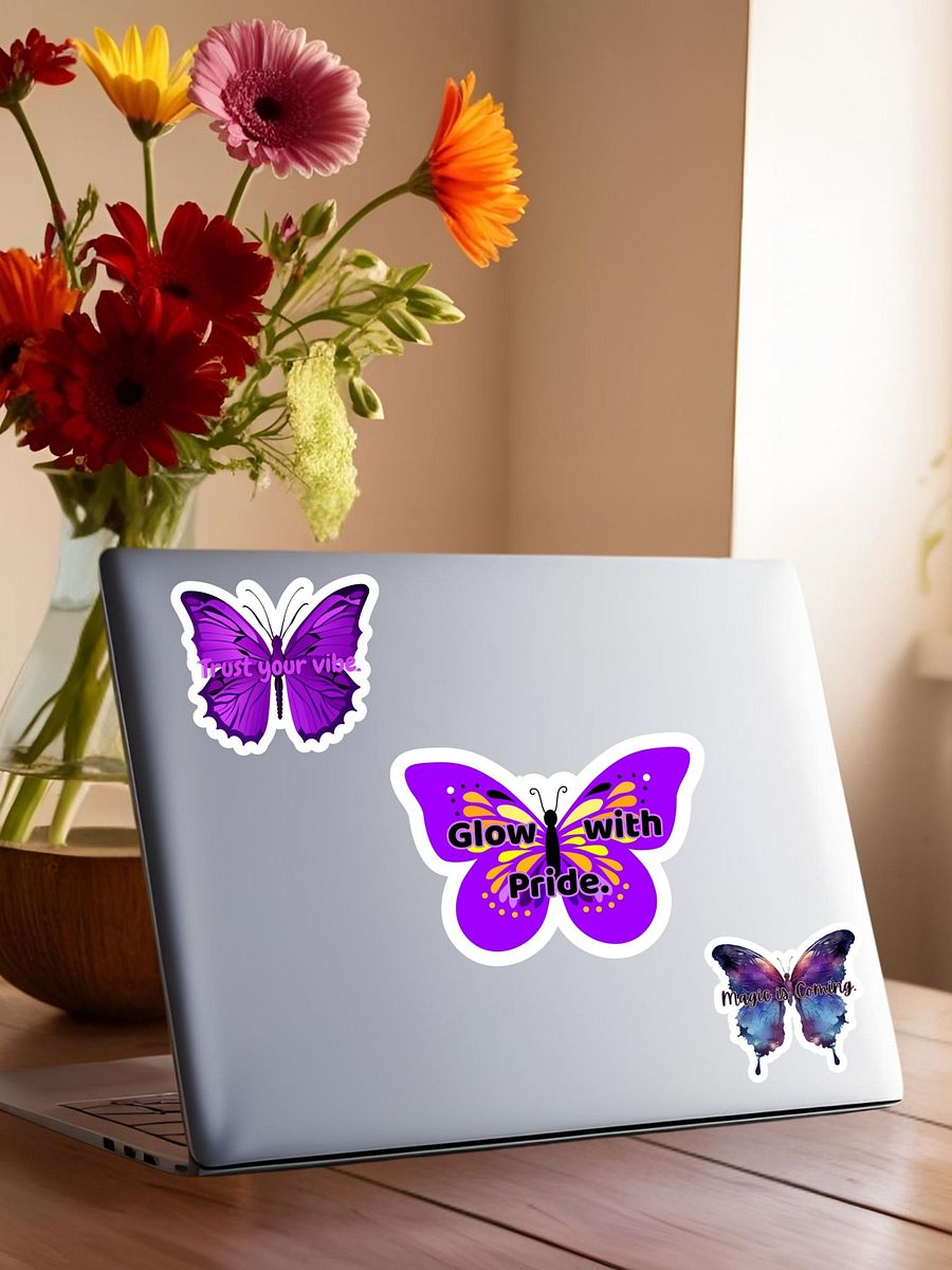 Magic is Coming – Purple Butterfly Inspirational Quote Sticker product image (9)