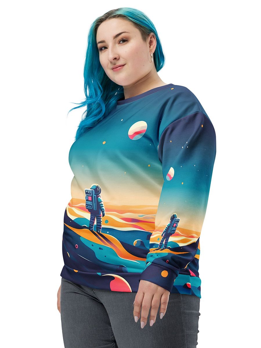 Astronaut All-Over Print Recycled Unisex Sweatshirt product image (9)