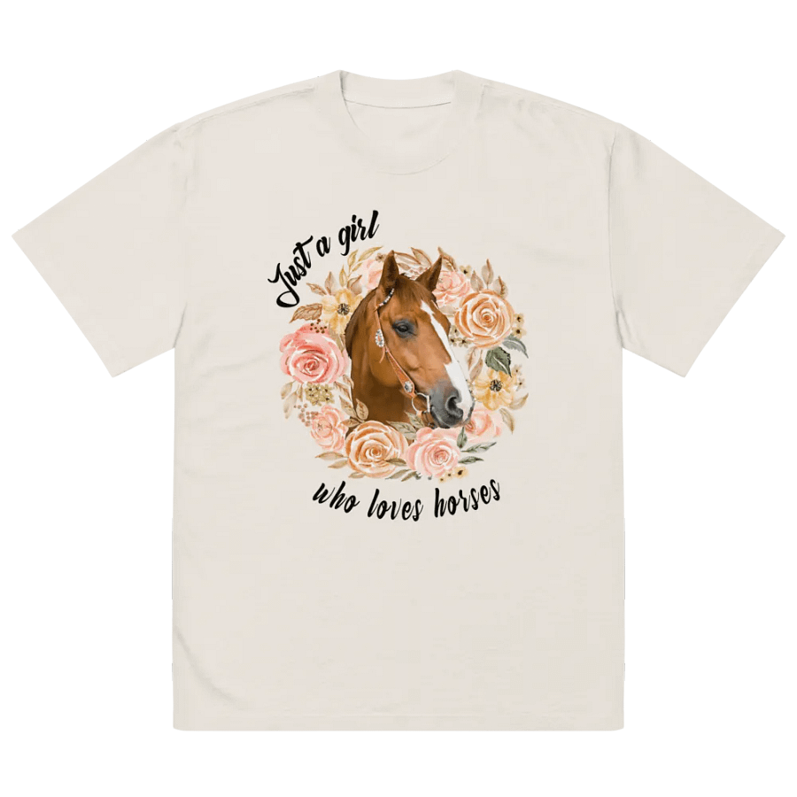 Floral Elegance Horse Head Oversized T-Shirt product image (2)