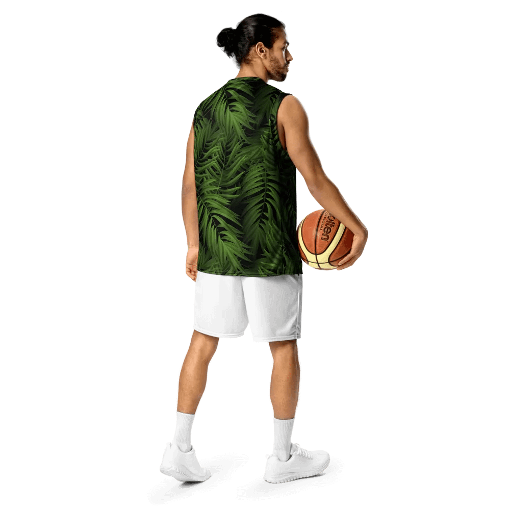 Tropical Leaf All-Over Print Basketball Jersey product image (11)
