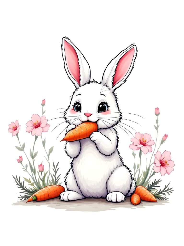 12 Animated Watercolor Rabbit Clipart Designs, Cute Animated Rabbits, Vibrant Rabbit Illustrations, Watercolor Rabbit Illustrations product image (1)