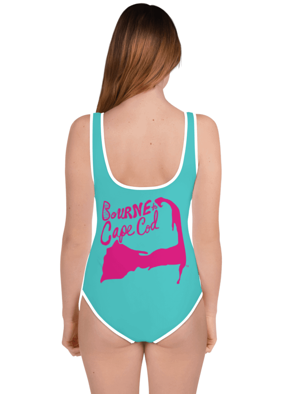 💖Girls' | Youth | BRN.2C.C.™ | Dark Turquoise Swimsuit 👙| Pink Logos product image (1)