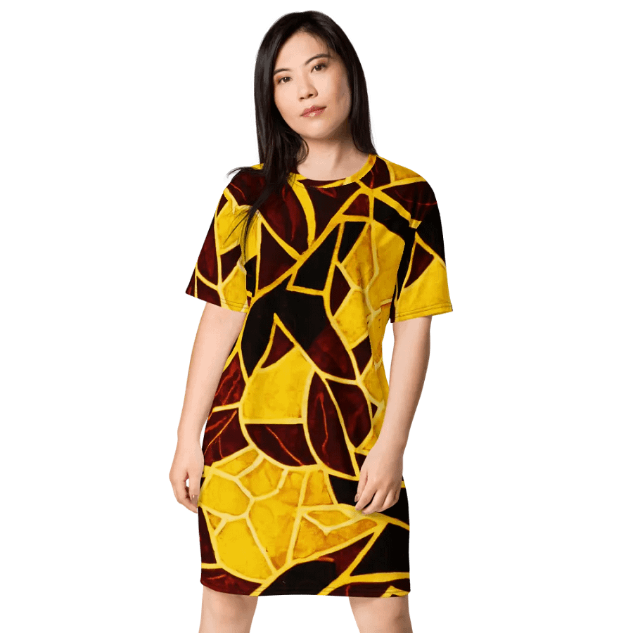 Abstract Leaves T Shirt Dress product image (3)