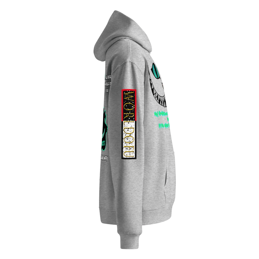 Cheshire Cat Hoodie, Grinning Cat Sweatshirt, Alice in Wonderland Hoodie, Smiling Cat Pullover, Mystic Cat Hoodie, Fantasy-Themed Sweatshirt product image (16)