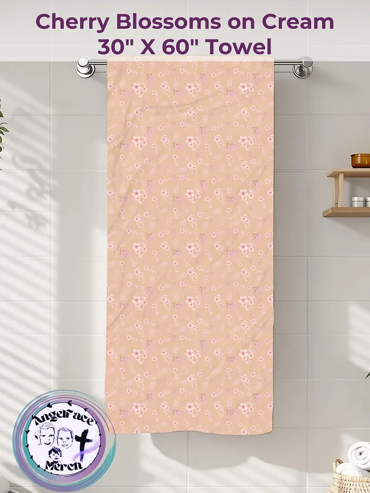 Cherry Blossom Flowers Cream Towel product image (2)