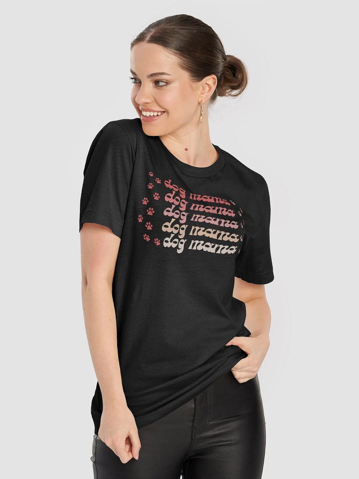 Dog Mama Groovy Pretty Script and Dog Paws T-Shirt product image (1)