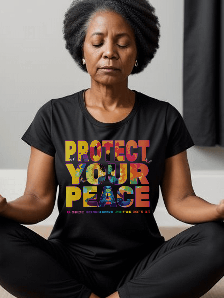 African American Woman Protect Your Peace 7 Chakra Meditation Yoga Pose Spirituality product image (1)