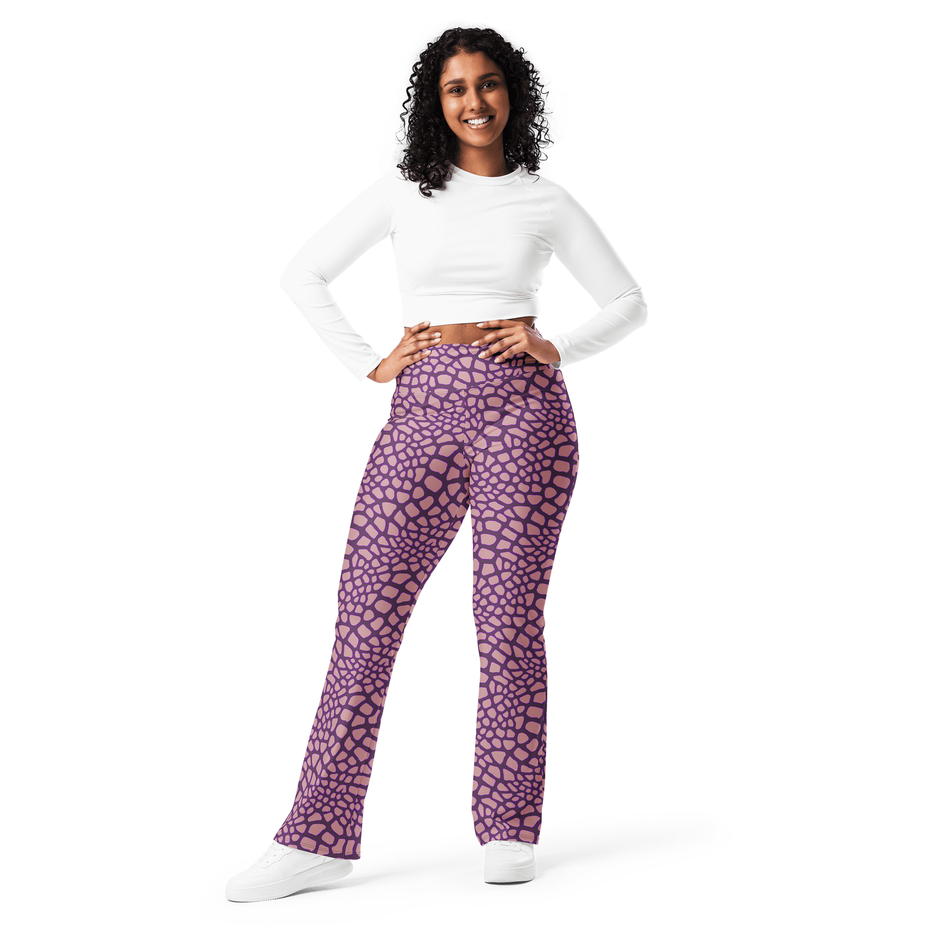 Purple Giraffe Flare Leggings product image (9)