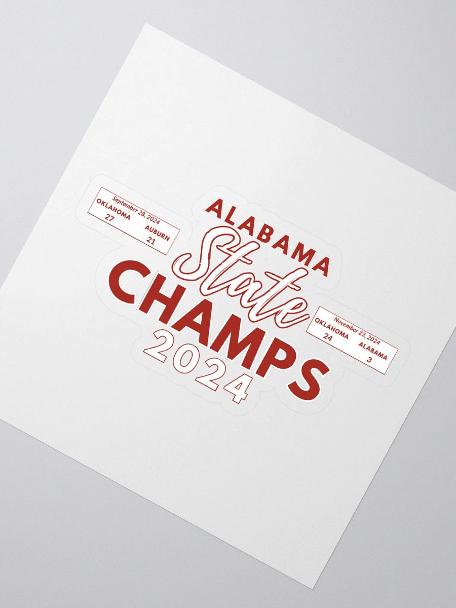 Alabama State Champs 2024 Kiss Cut Stickers product image (2)