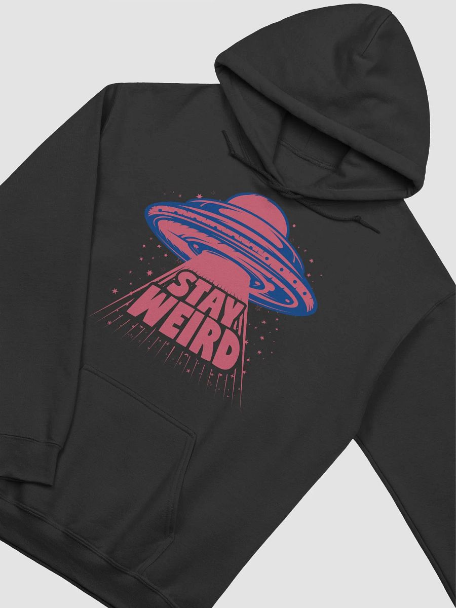 Stay Weird UFO Hoodie, Funny Alien UFO Design Adult Unisex Hooded SweatShirt product image (2)