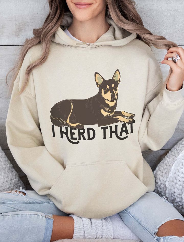 I Herd That Hooded Sweatshirt | Funny Australian Kelpie (Brown) Hoodie for Herding Dog Owners product image (15)
