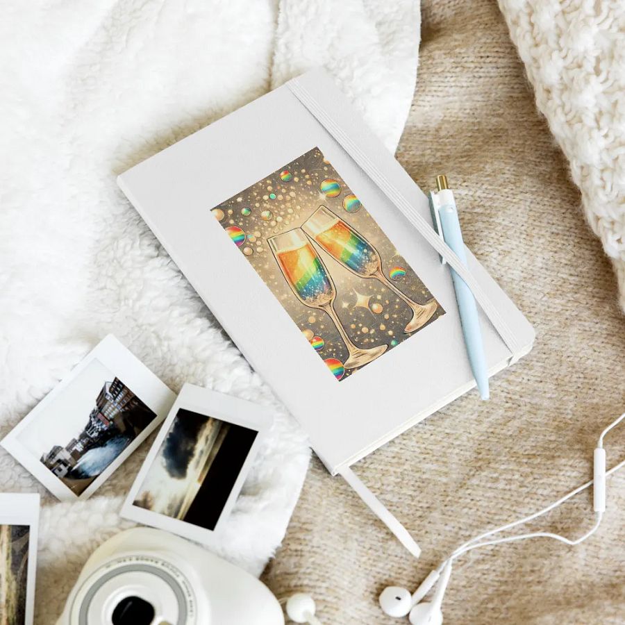Rainbow Champagne Celebration Journal / Guestbook - WHITE product image (10)