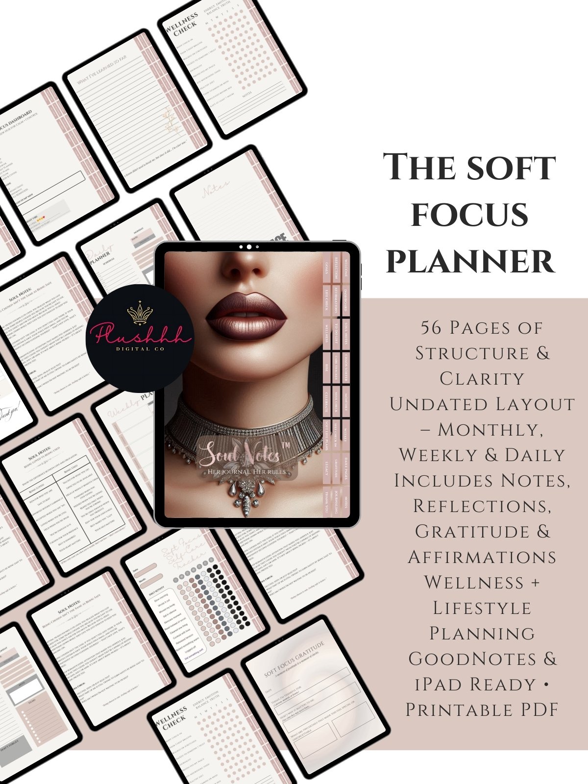 Soft Focus Series™ – Undated Monthly & Weekly Planner | European Woman Edition product image (4)