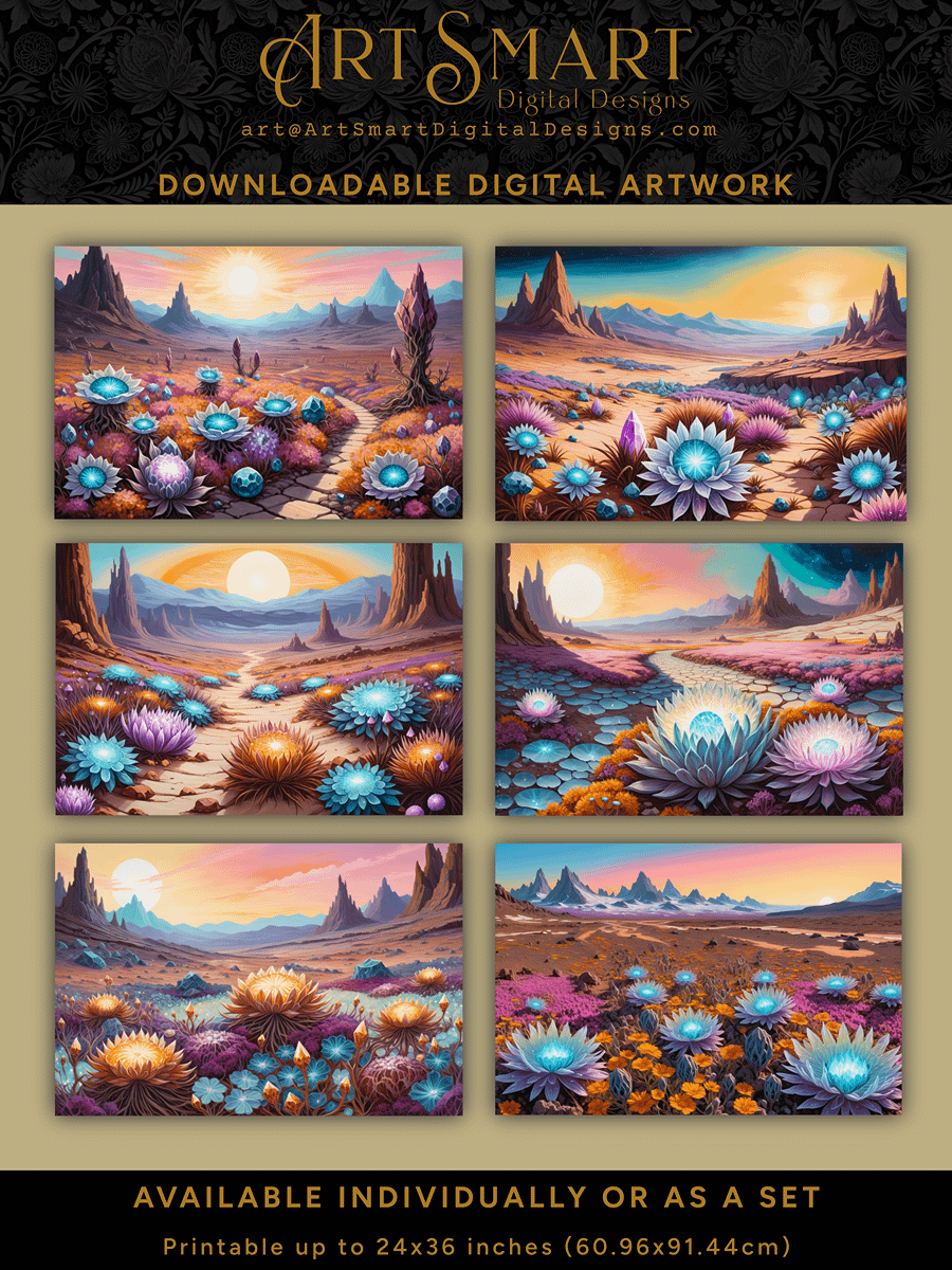 Alien Landscapes 1 - Set of 6 Printable Images (save 14% off individual prices!) product image (1)