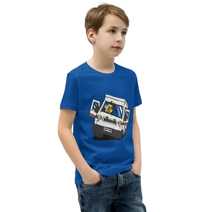 Wheelie Yellow Driving Youth T (front print!) product image (1)