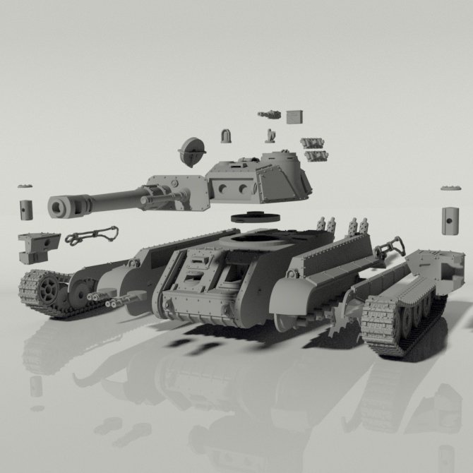 Grim Tiger II Heavy Battle Tank STLs product image (8)