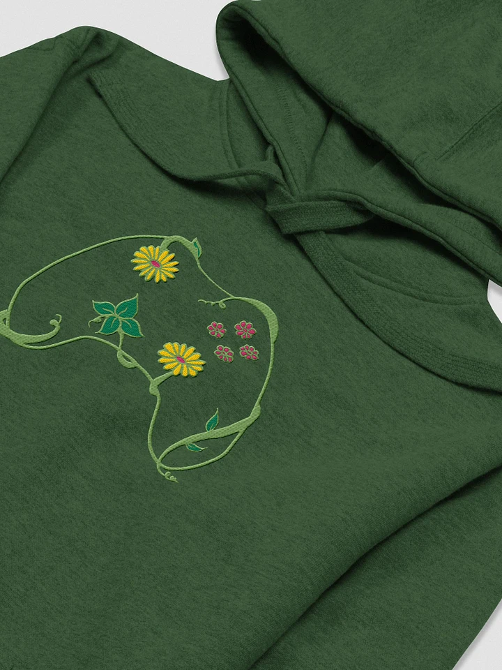 Flowers & Vines Controller Garden Greens - Color Embroidered Hoodie product image (17)