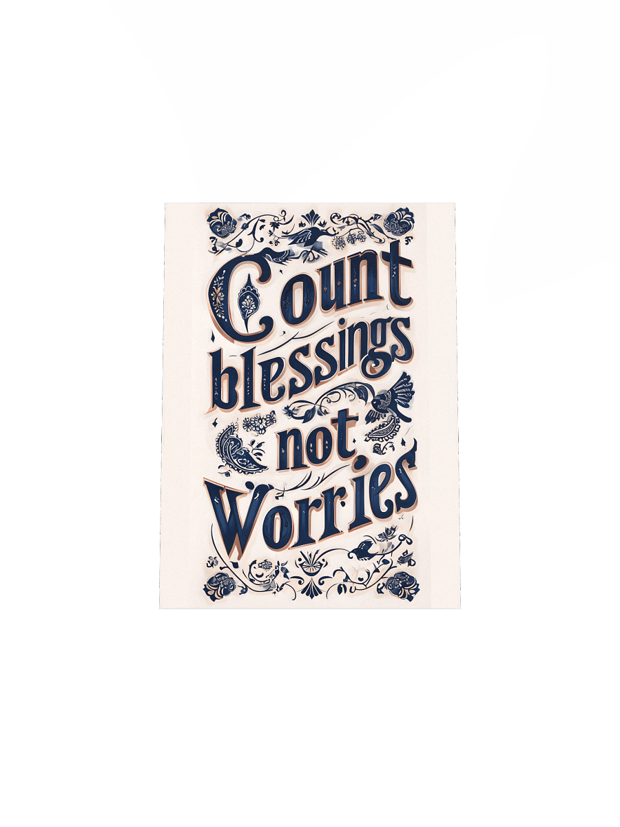 Count Blessings, Not Worries – Decorative Typography Beige Background Poster product image (4)