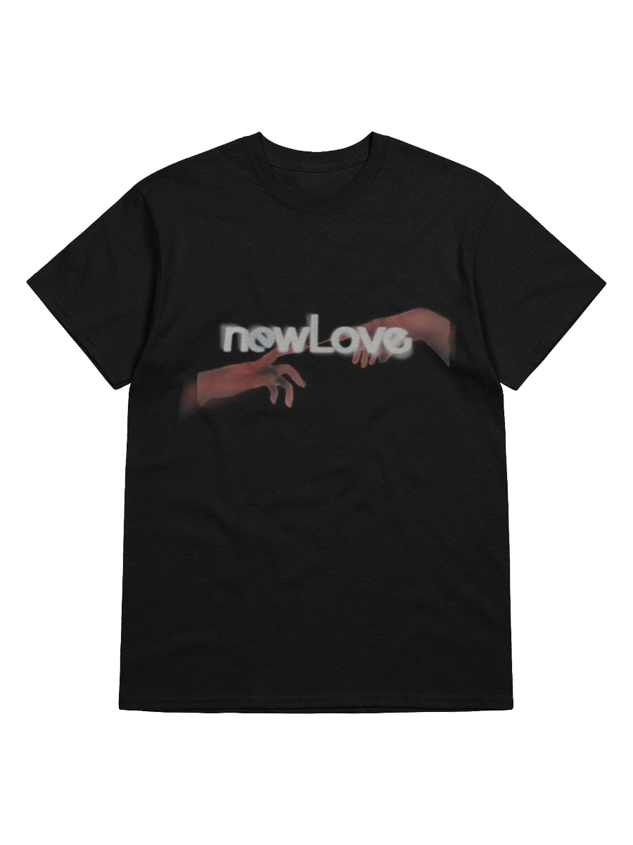 newLove "unbalanced" black tee product image (1)