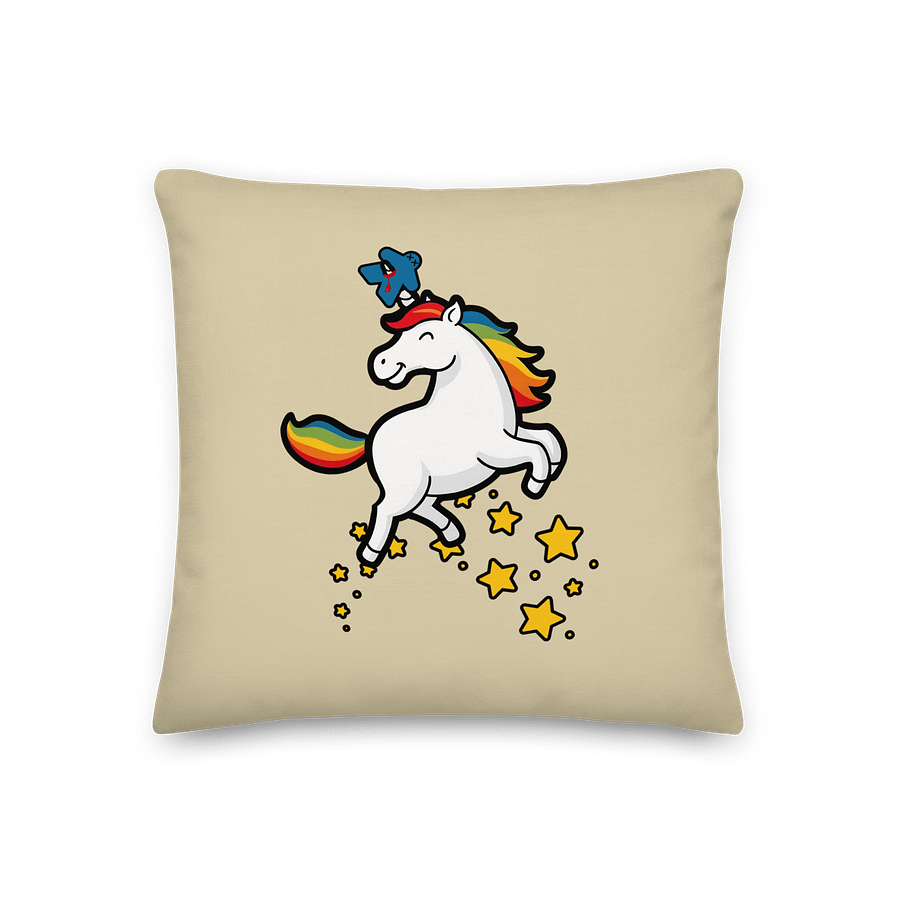 Rainbow Unicorn Meeple Death Board Game Throw Pillow product image (3)