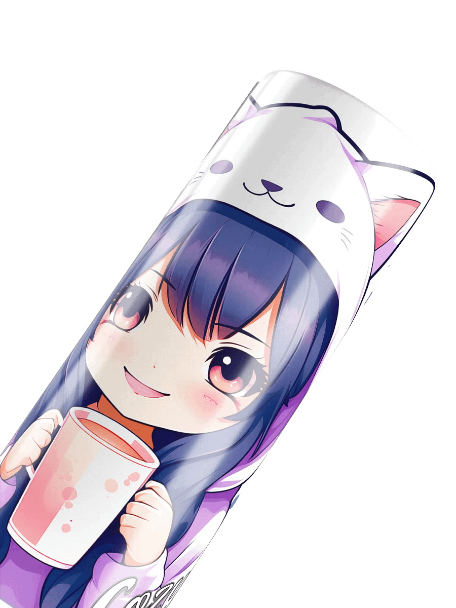 Cozy Kawaii Anime Girl 20 oz Skinny Stainless Steel Tumbler - White product image (6)