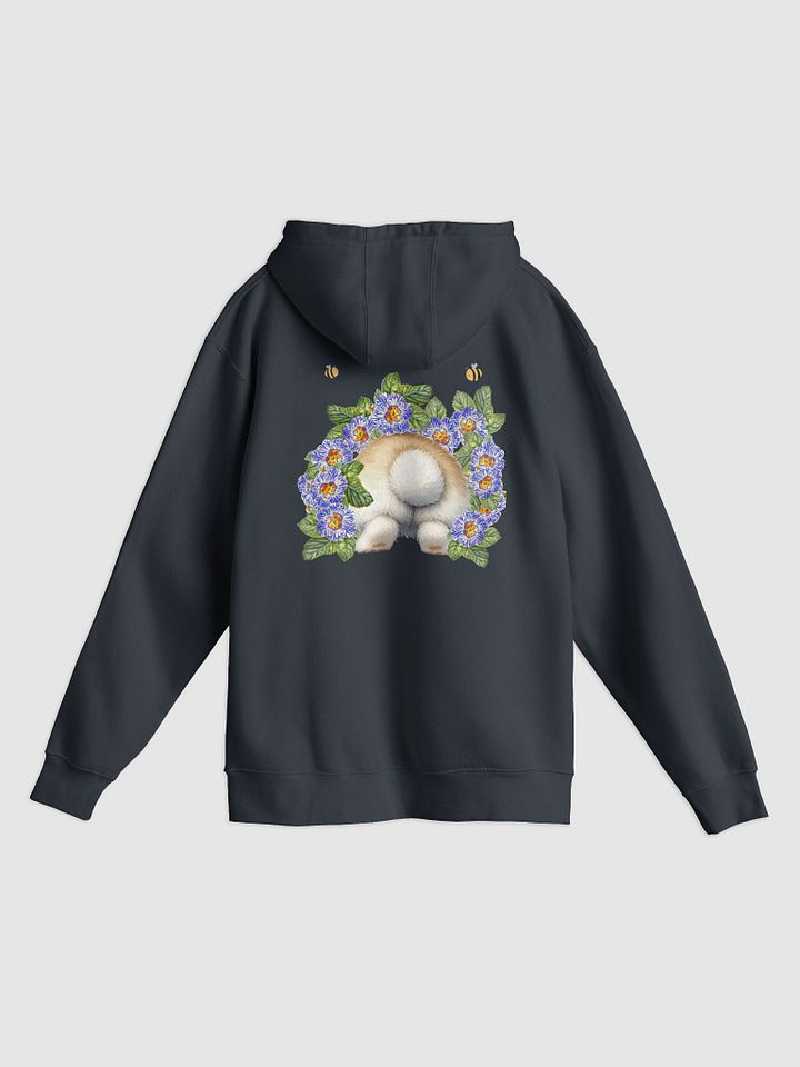 Garden Whispers: Bunny and the Primula Zebra Blues Unisex Hoodie | Double-Sided Design, Ultra Soft, Relaxed Fit product image (2)