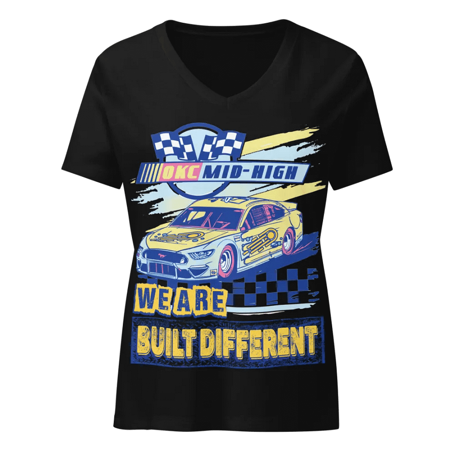Retro Racing Chic V-Neck Tee product image (2)