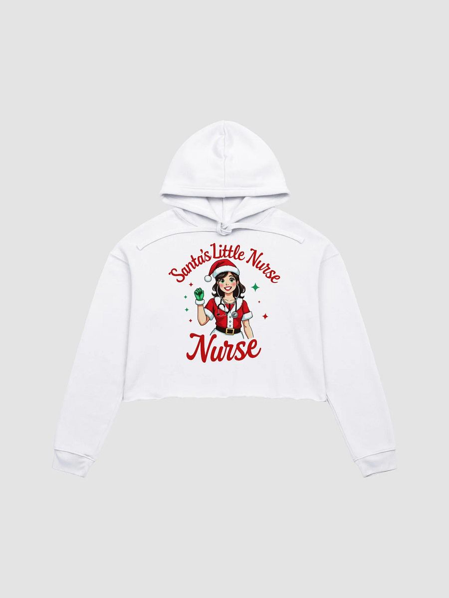 Santa's Stethoscope Little Nurse Crop Hoodie product image (9)