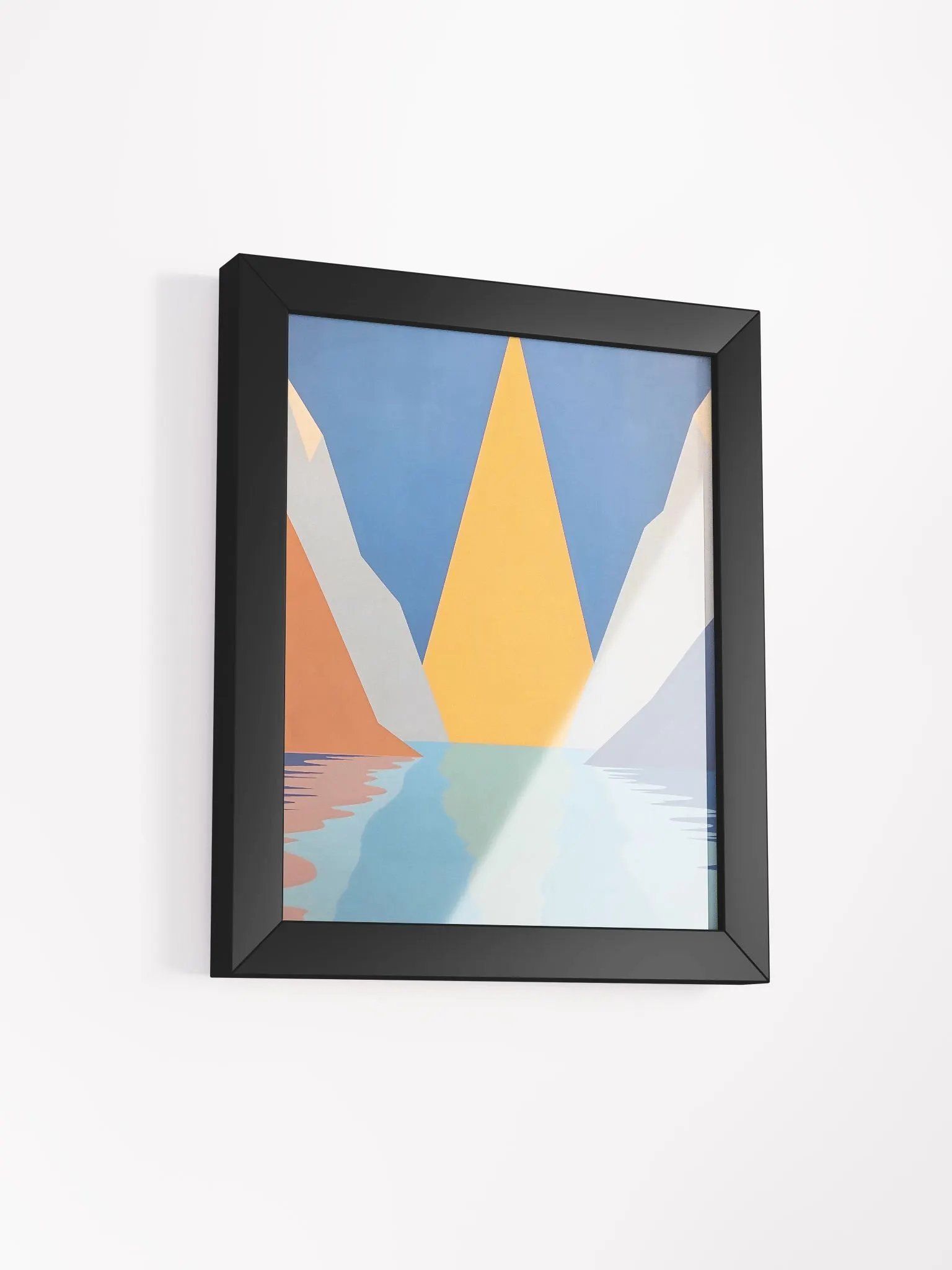 Framed Poster of Geometric Triangle Mountains product image (2)