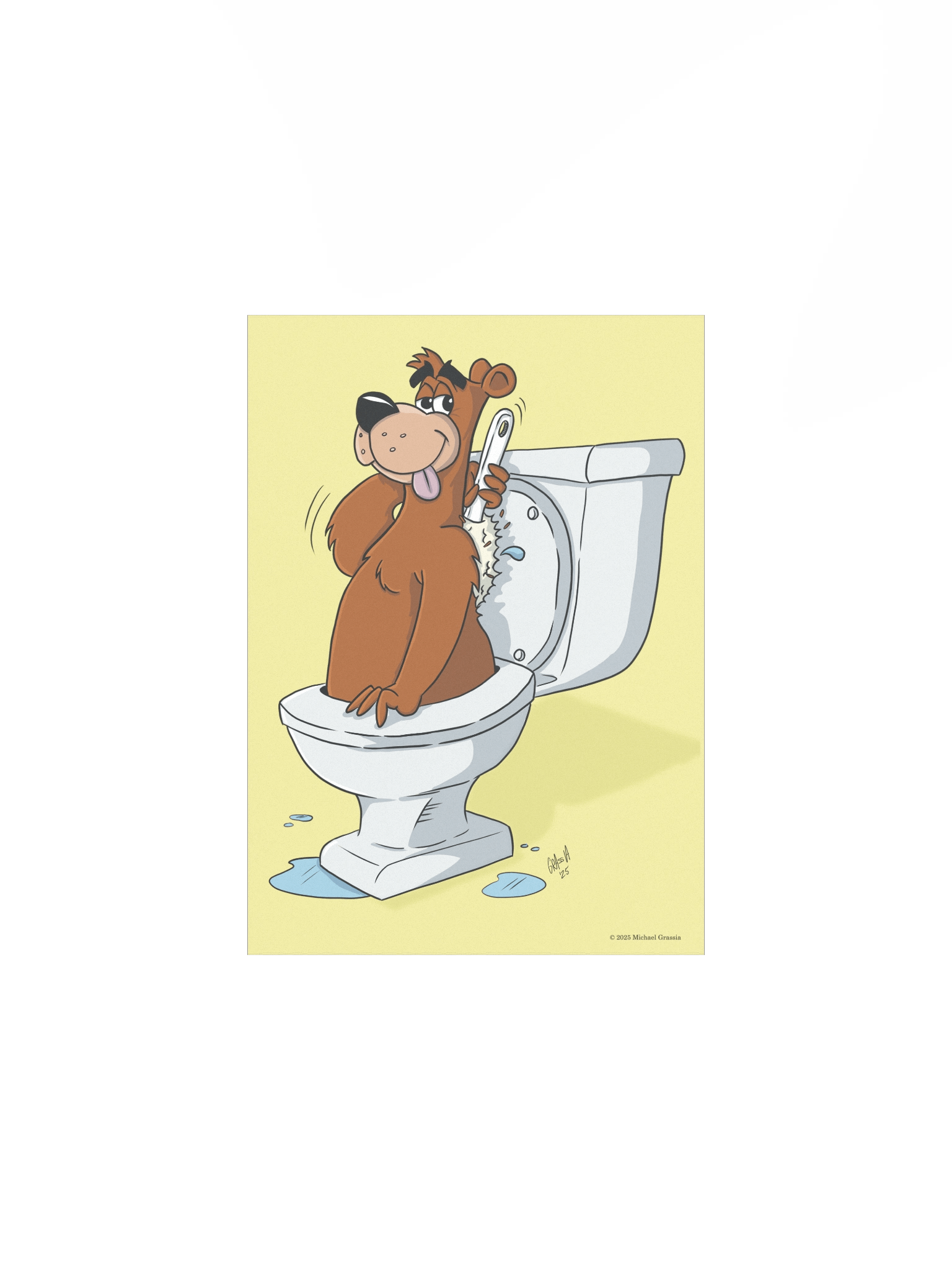 Toilet Bear - Yellow Background product image (1)