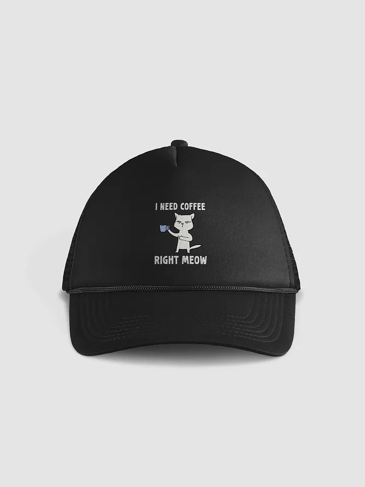Funny Cat Coffee Lovers I Need Coffee Right Meow Hat product image (1)