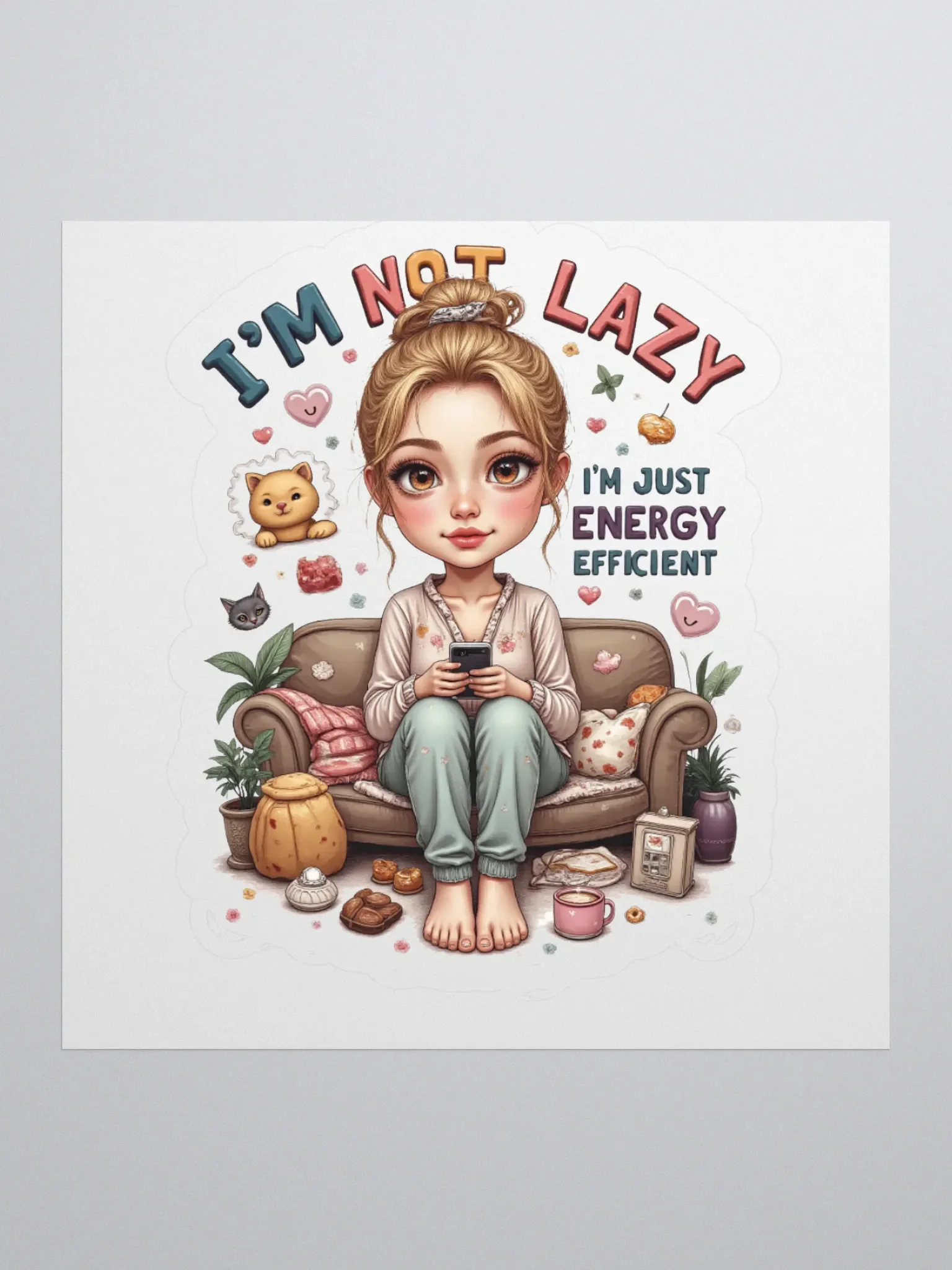 I'm Not Lazy I'm Energy Efficient Stickers product image (1)