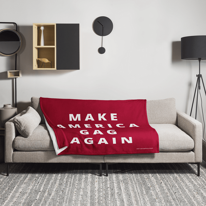 Make America Gag Again Red Throw Blanket product image (1)