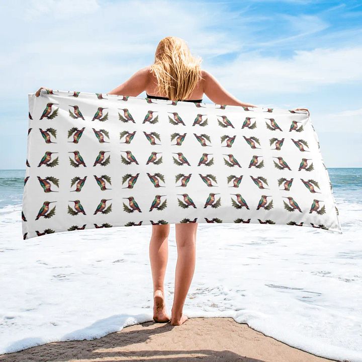 Whimsical Hummingbird Delight Beach/Bath Towel product image (2)