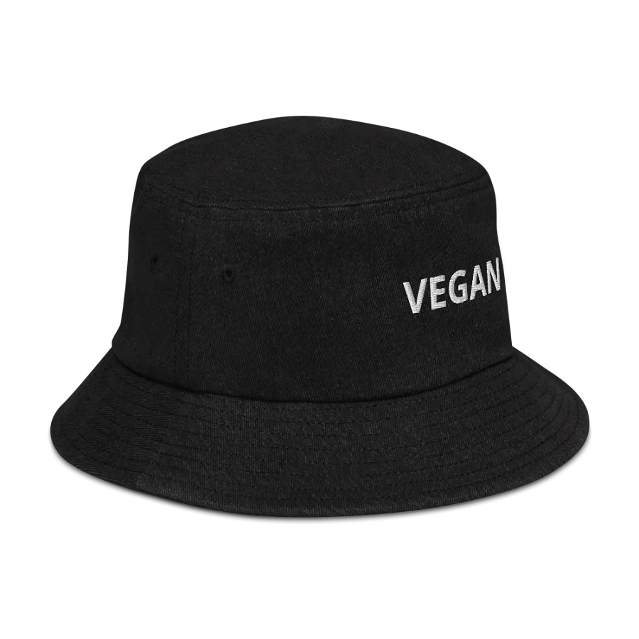 Denim Embroidered Vegan Bucket Hat product image (3)