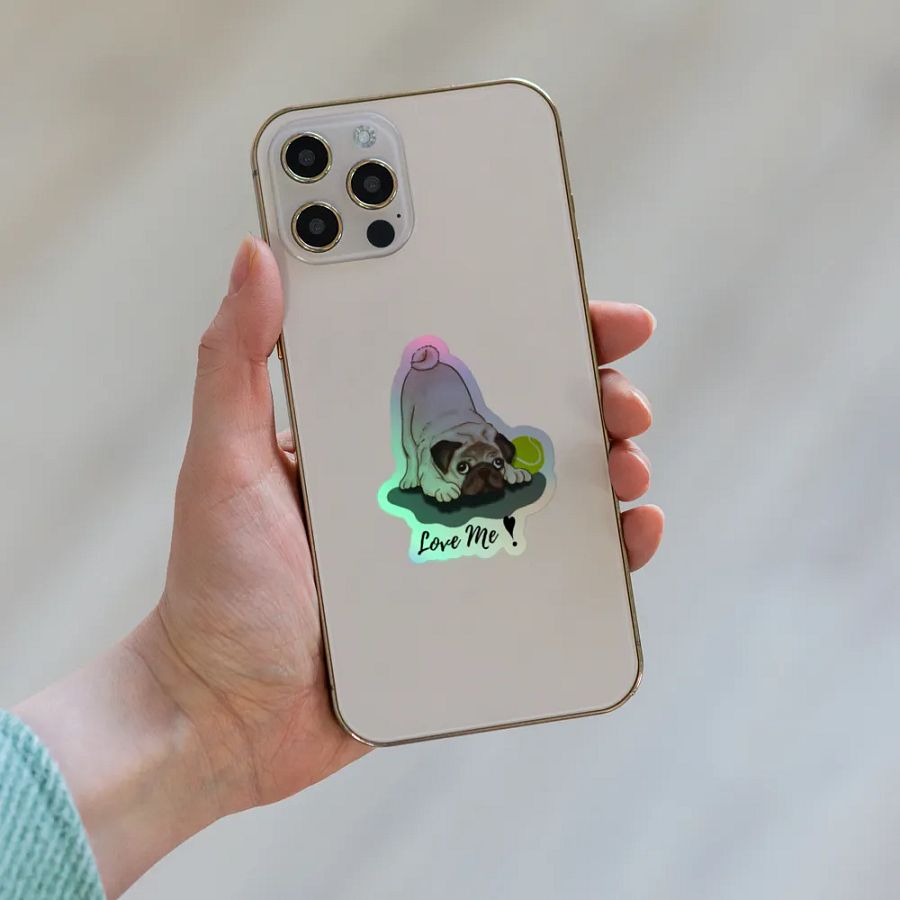 Pug Playtime Holographic Sticker Sheet product image (8)