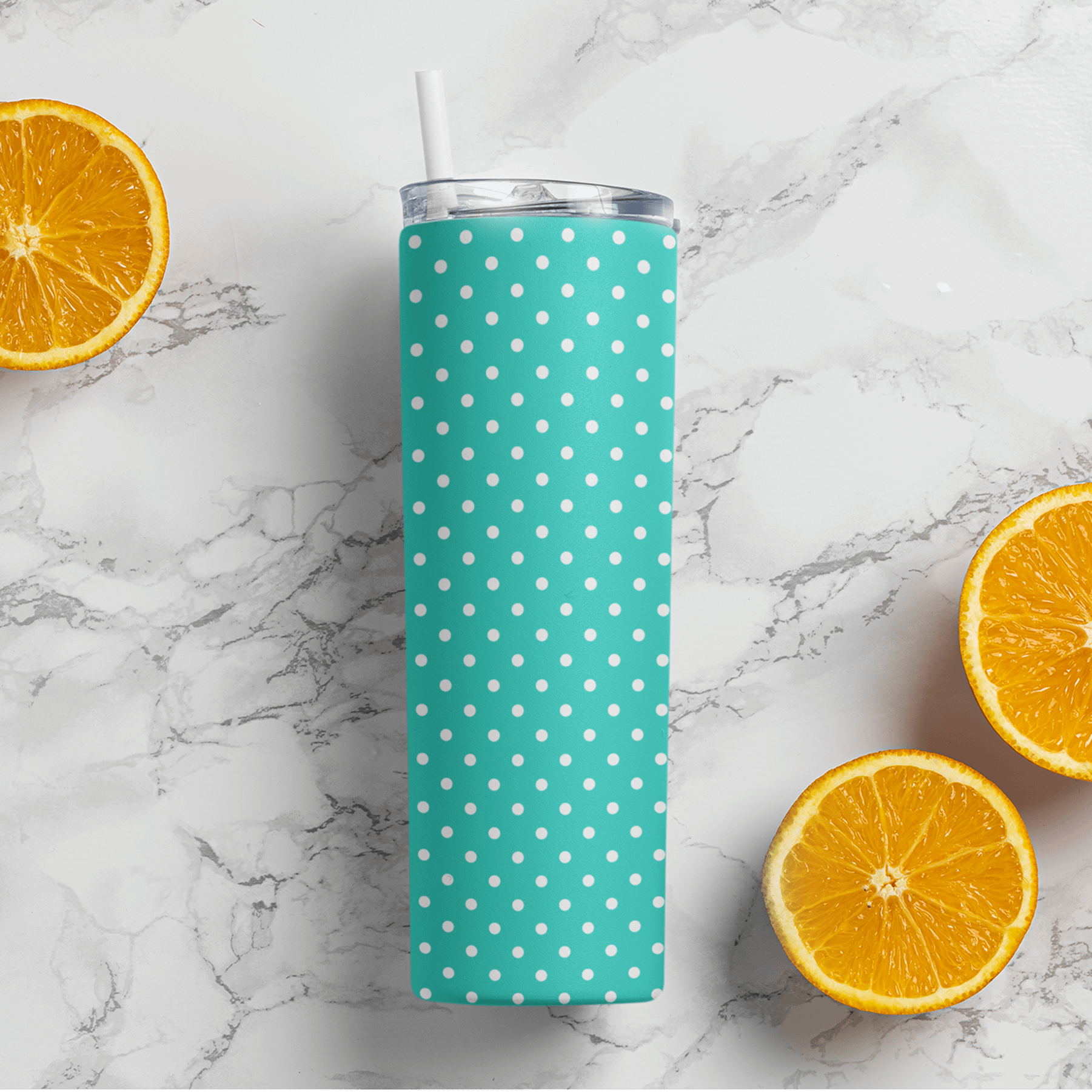 Teal Polka Dot Stainless Steel 20 oz Tumbler product image (1)