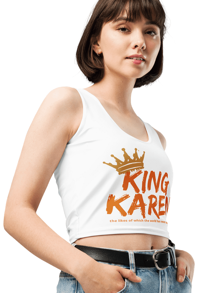 King Karen Crowned White Stretchy Crop Top product image (1)