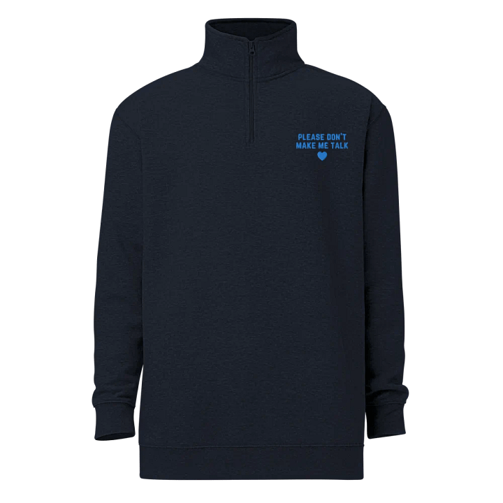 PLEASE DON'T MAKE ME TALK (aqua) embroidered quarter zip product image (12)