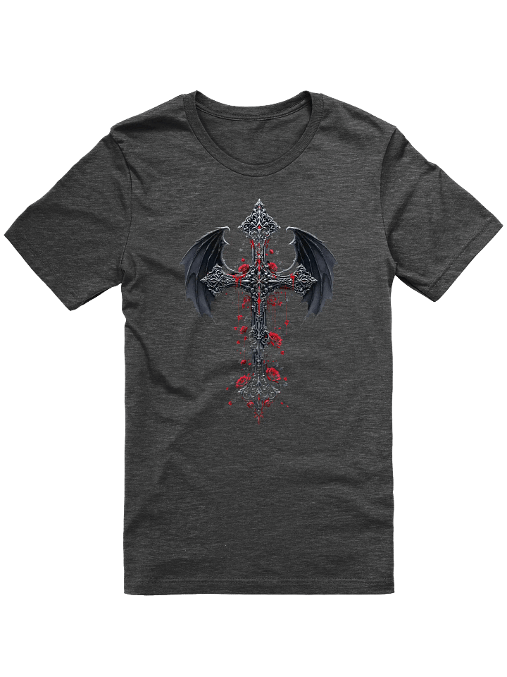 Gothic Cross with Roses & Bat Wings Tee product image (1)
