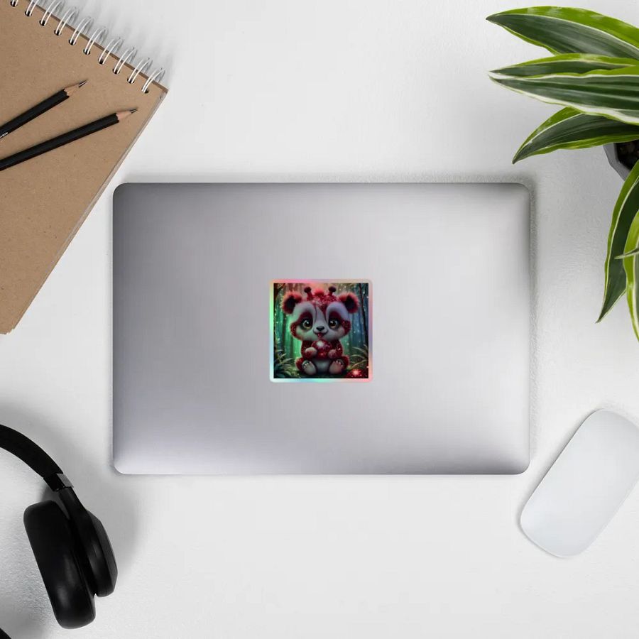 Whimsical Panda Fantasy Holographic Sticker Sheet product image (11)