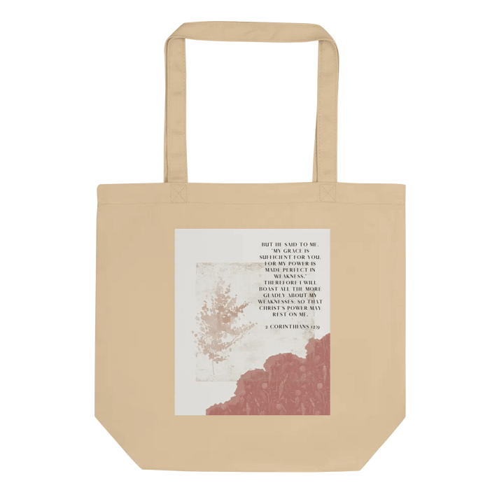2 corinthians 12:9 tote bag product image (1)