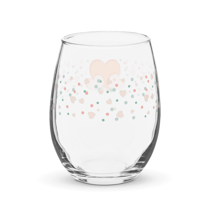 Simply Peachy Hearts and Dots Wine Glass product image (2)