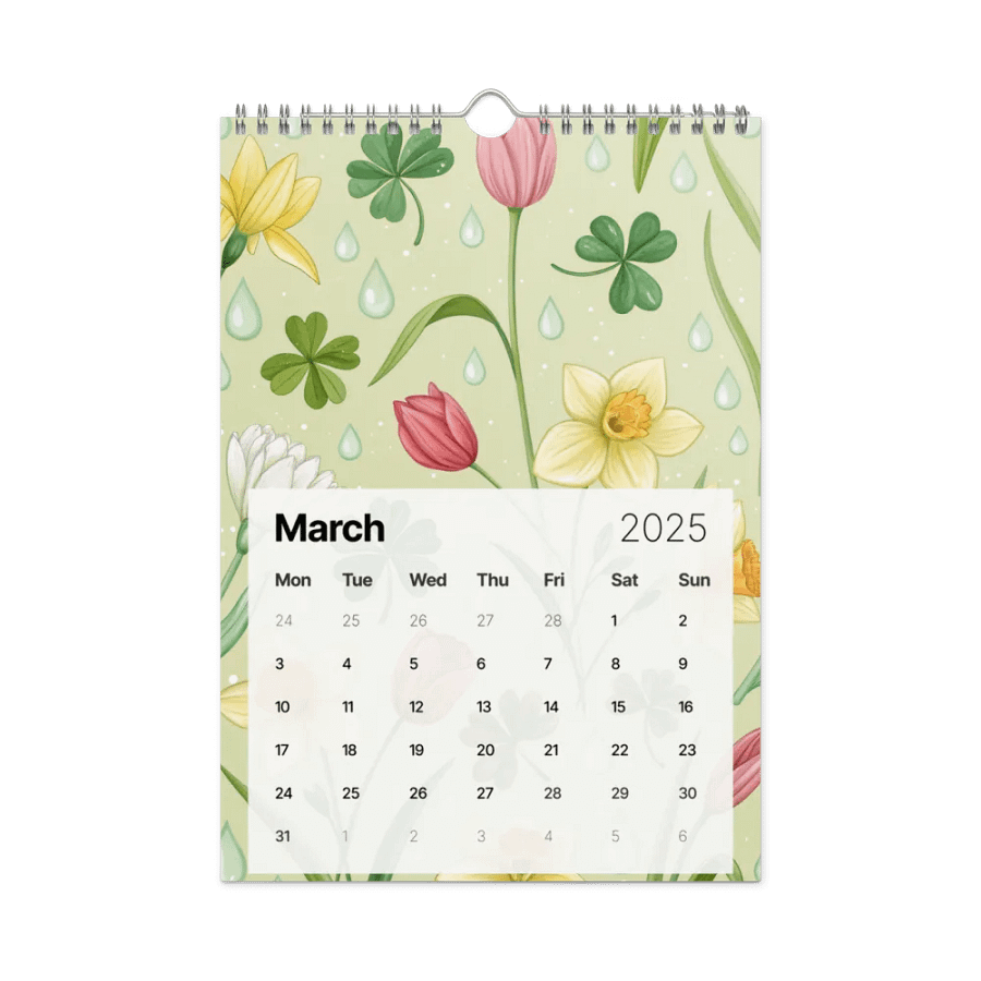 SEAMLESS FLORAL PATTERN WALL CALENDAR 2025 product image (9)