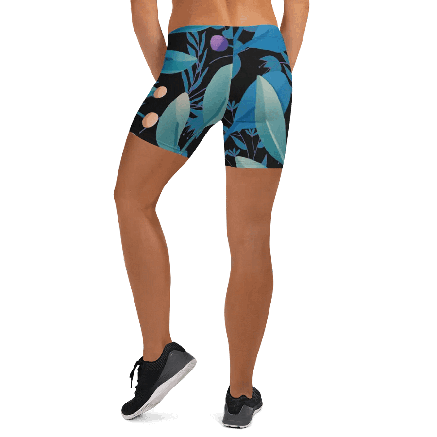 ladies short teal and black leafy desgn product image (8)
