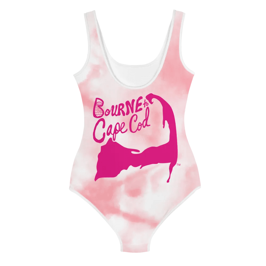 💖Girls' | Youth | BRN.2C.C.™ | Pink & White Tie-Dye Swimsuit 👙| Pink Logos product image (3)