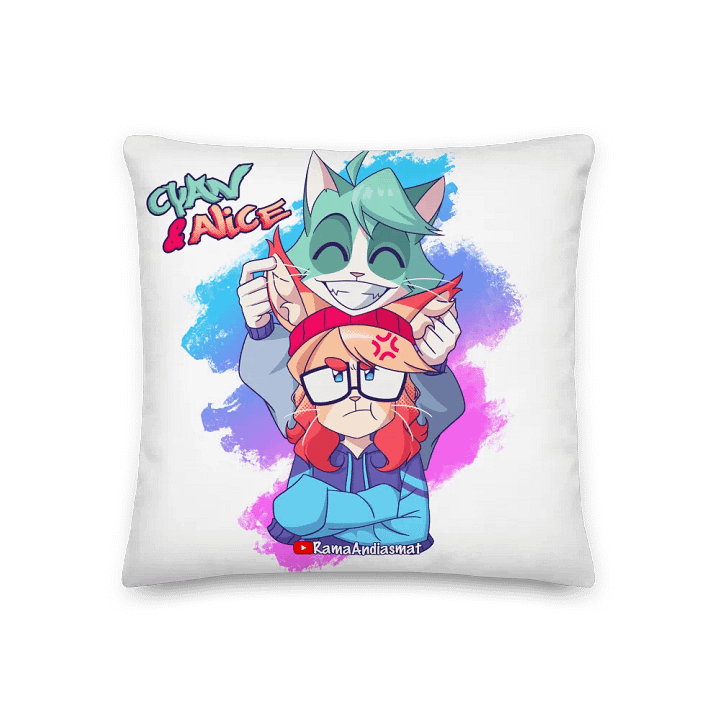 Cyan Teasing Alice's Ears All-Over Print Premium Pillow product image (2)